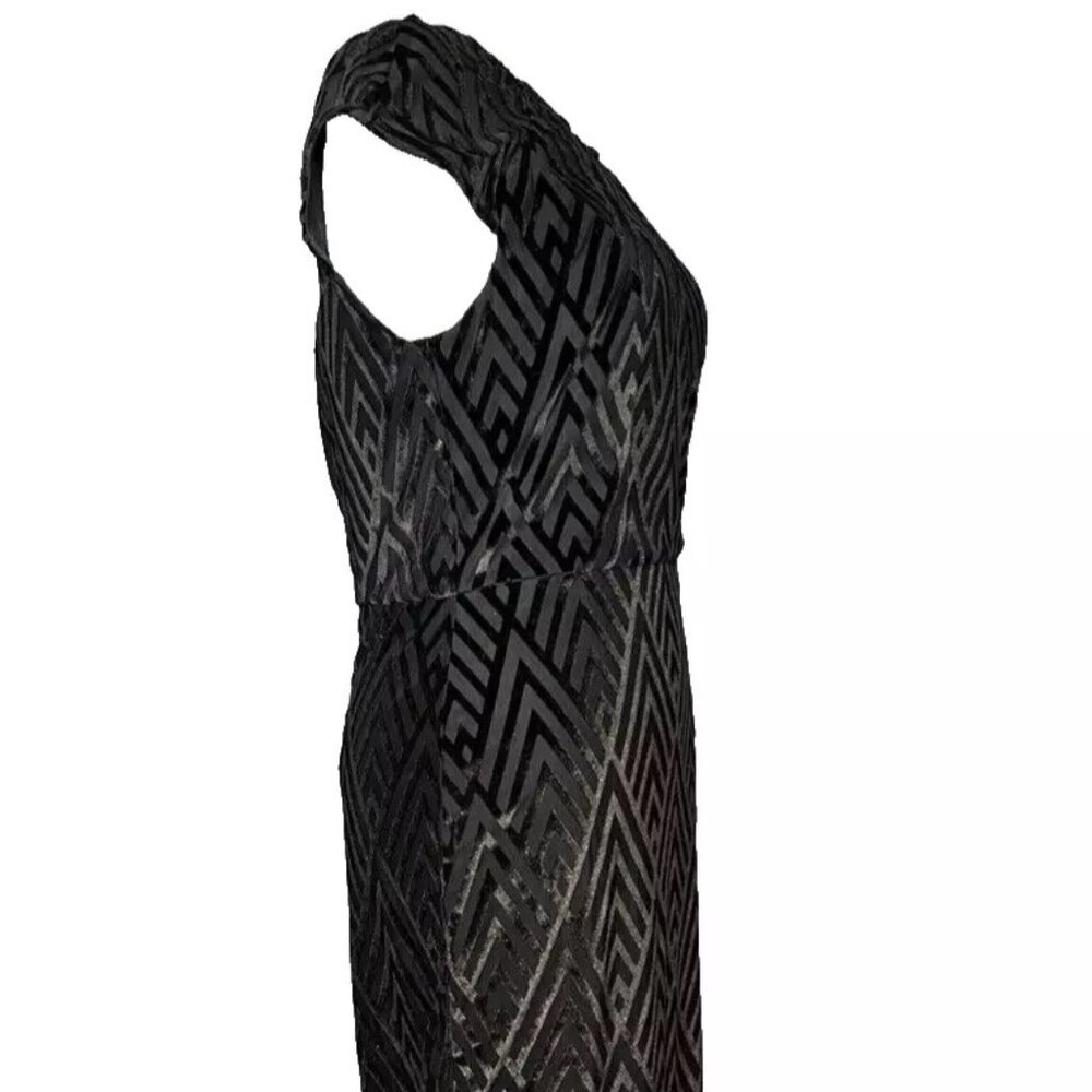 Scarlett‎ Dress Black Sparkle Velvet Chevron Overlay Holiday Event New Year 14T - Picture 3 of 10